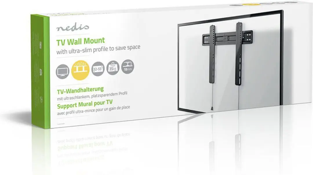 Nedis TVWM5030BK Vaste TV-Muurbeugel 32-55" - 35kg - Zwart - afbeelding 6 van 6