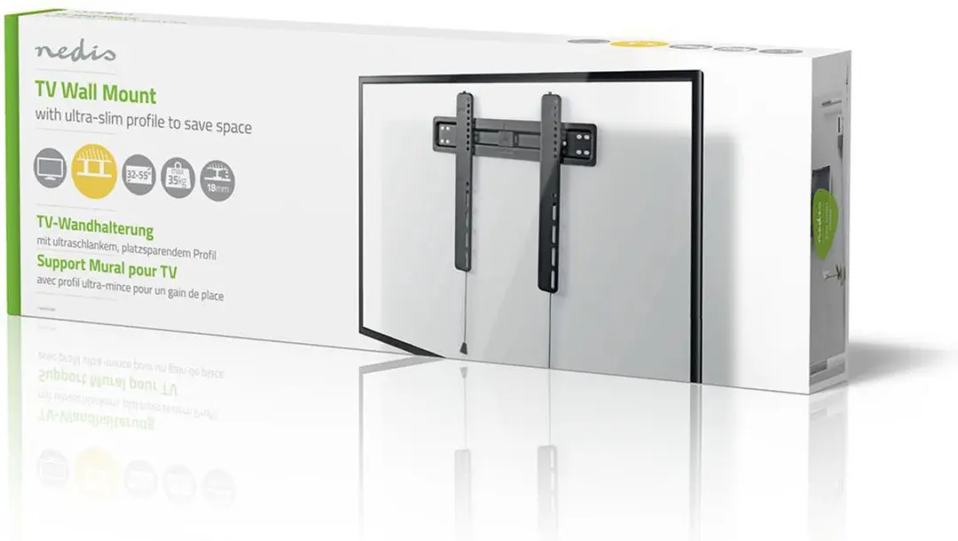 Nedis TVWM5030BK Vaste TV-Muurbeugel 32-55" - 35kg - Zwart