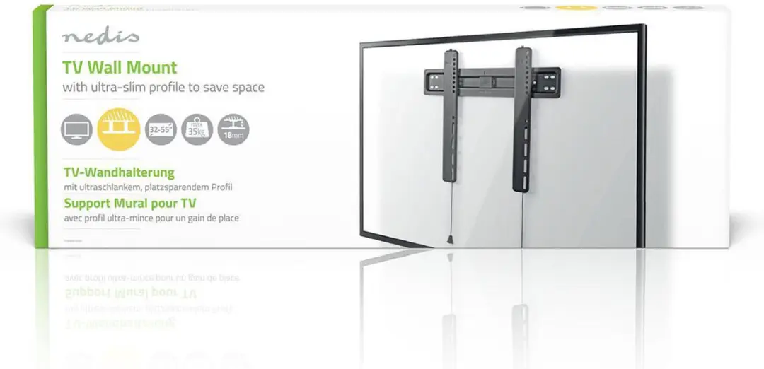 Nedis TVWM5030BK Vaste TV-Muurbeugel 32-55" - 35kg - Zwart