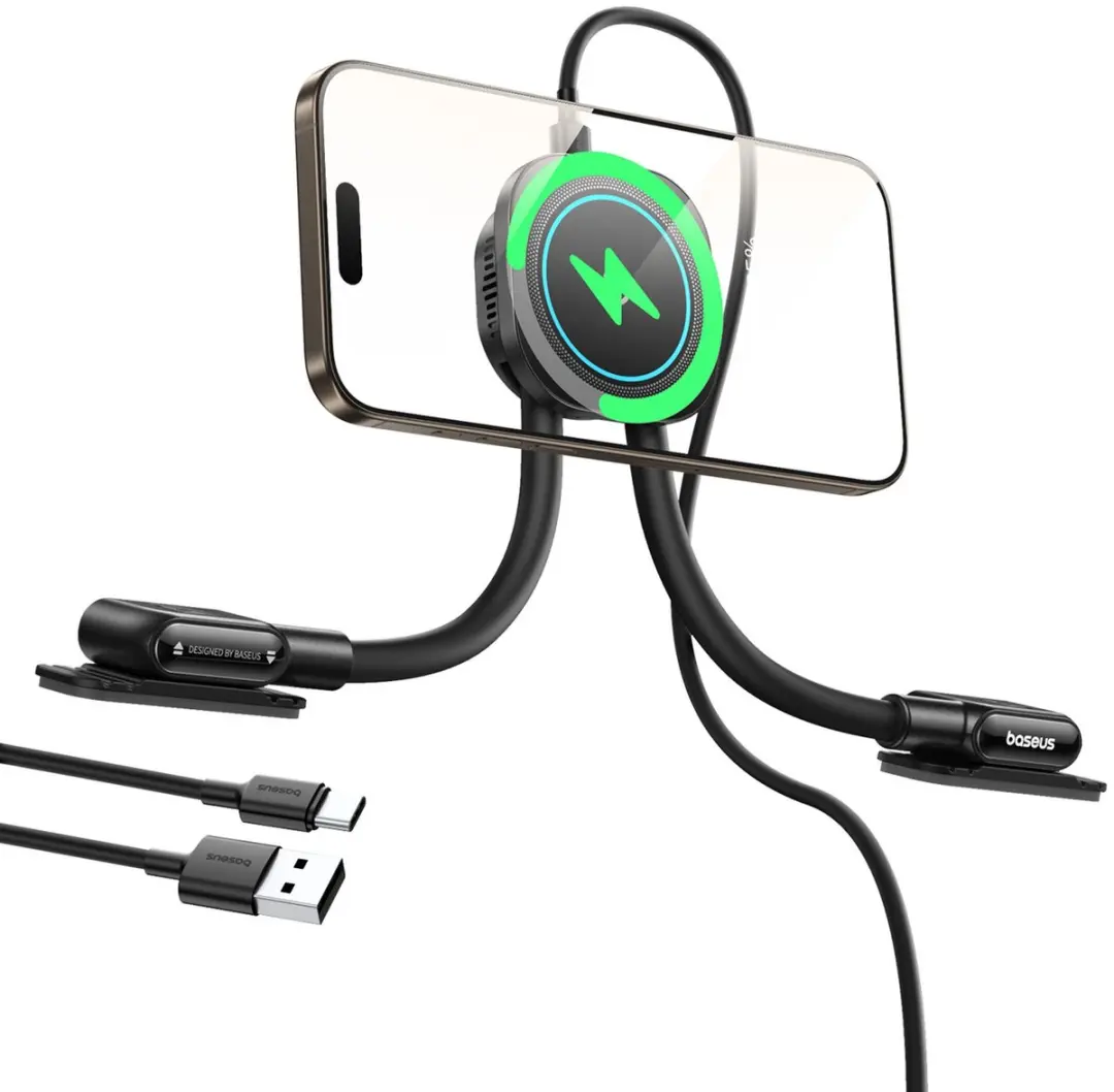 Baseus PrimeTrip C03sPro Autohouder - Magnetisch Draadloos Opladen 15W - Zwart