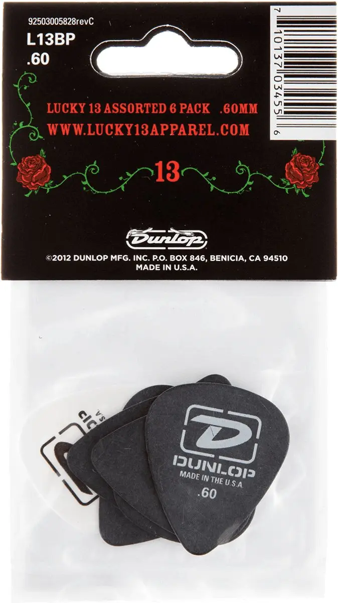Dunlop Lucky 13 II Plektrum 0,60mm - 6 Stuks