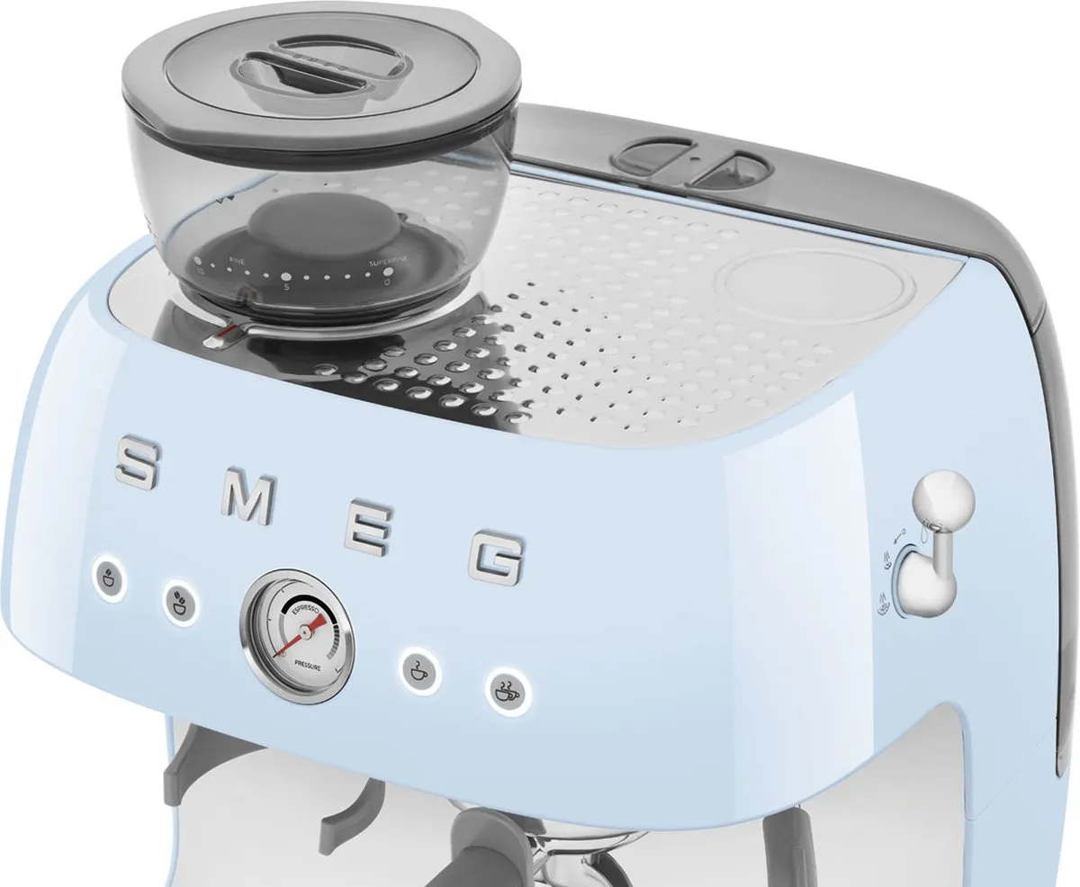 Smeg EGF03 Espressomachine met bonenmaler - Pastelblauw