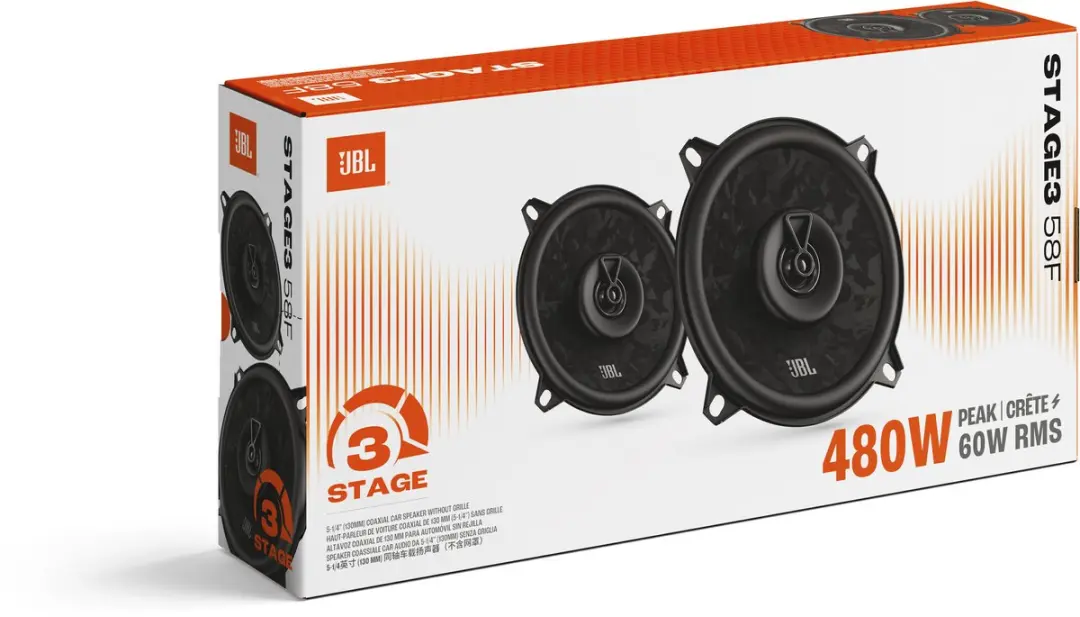 JBL Stage3 58F Autospeakers 60W - 5,25" Coaxiaal - Zwart - afbeelding 6 van 6