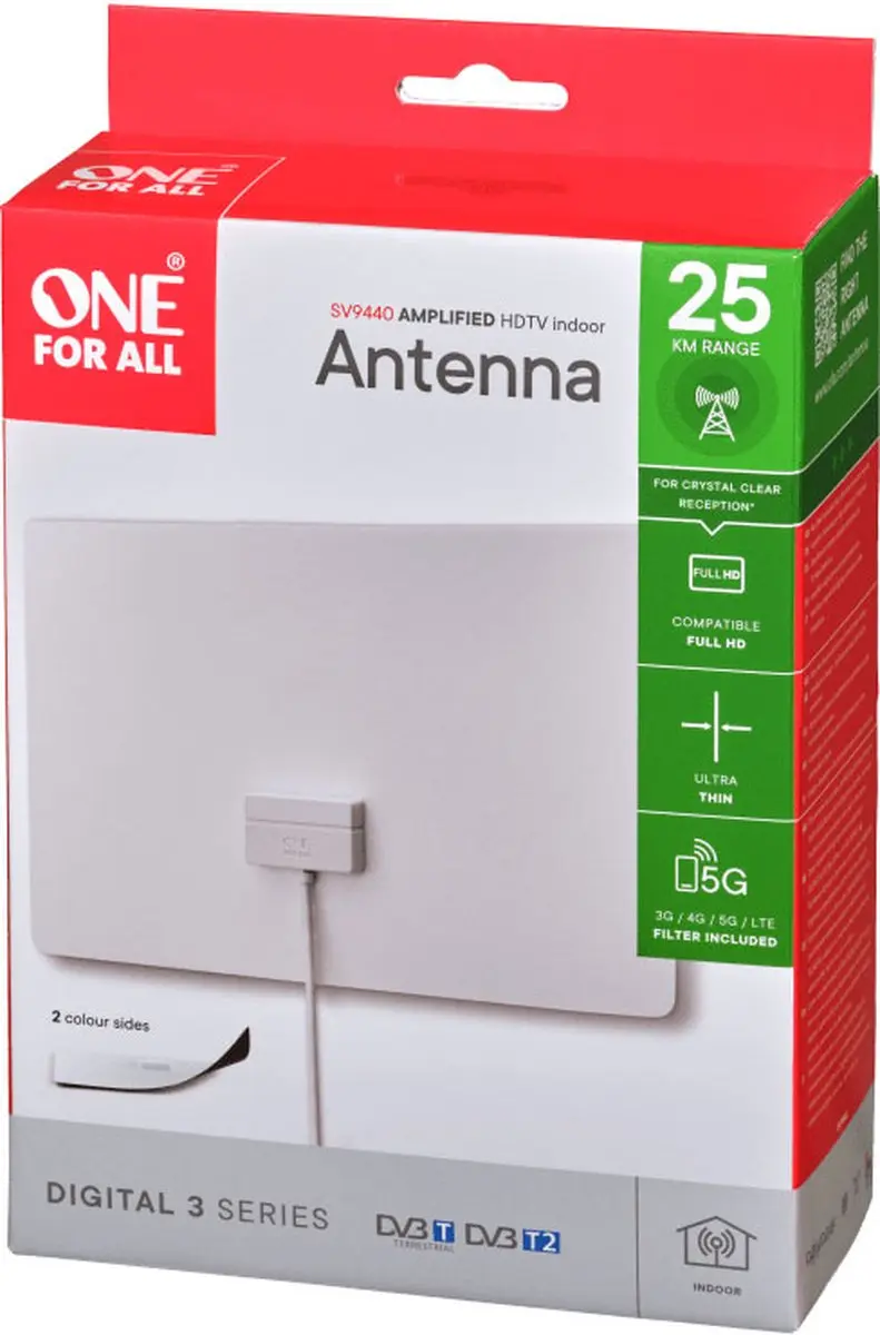 One For All SV9440 DVB-T/T2 Binnenantenne - Wit