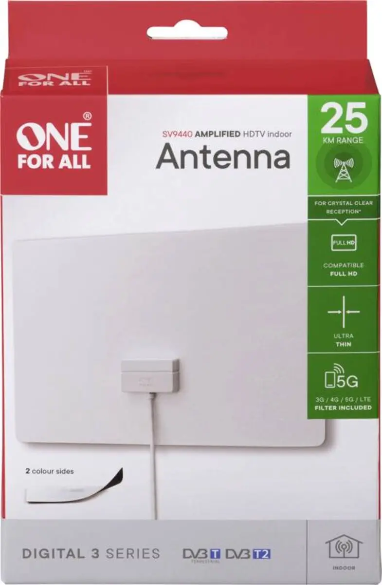 One For All SV9440 DVB-T/T2 Binnenantenne - Wit - afbeelding 6 van 6