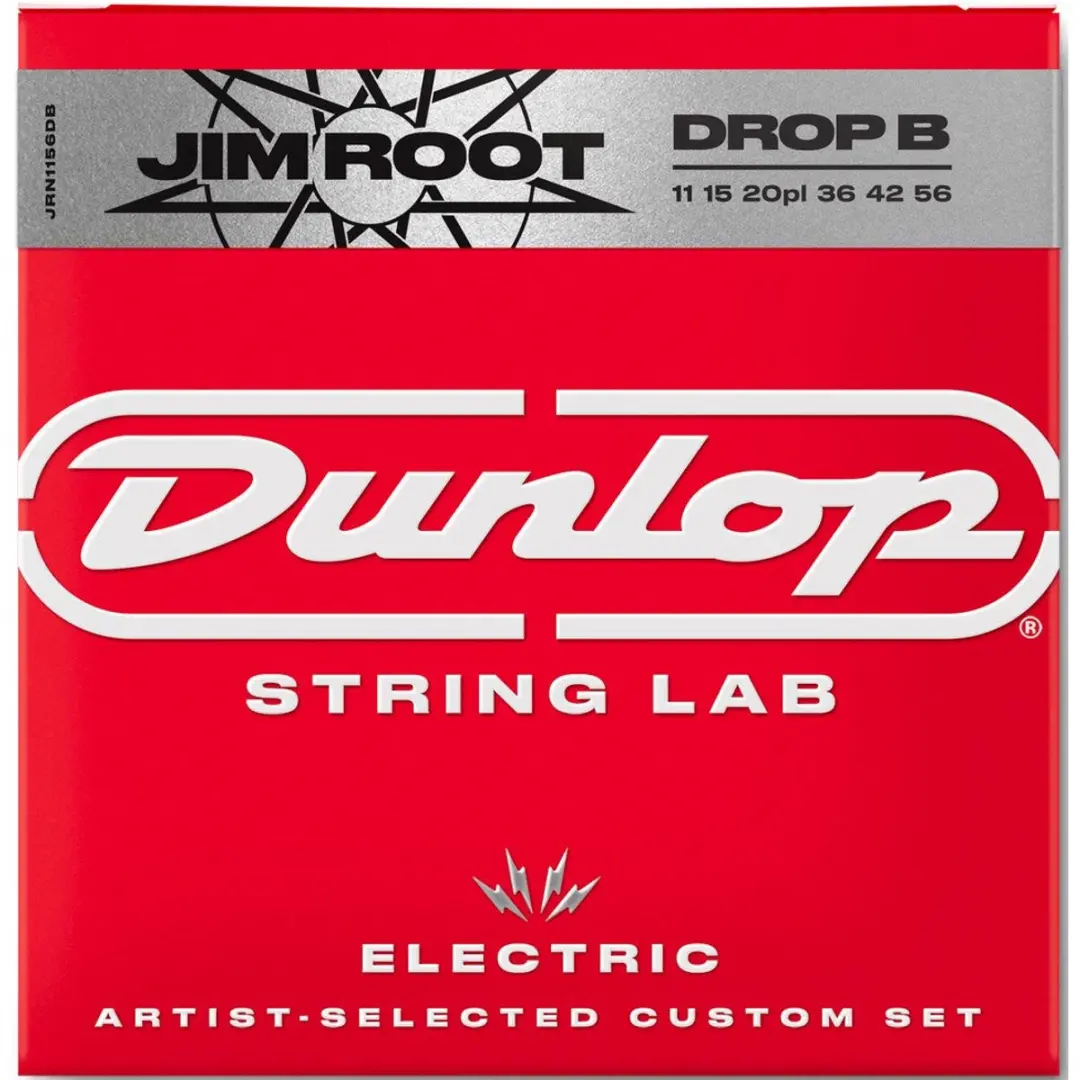 Dunlop Jim Root Signature Elektrische Snaren 11-56 Drop B - 6 Stuks - Rood