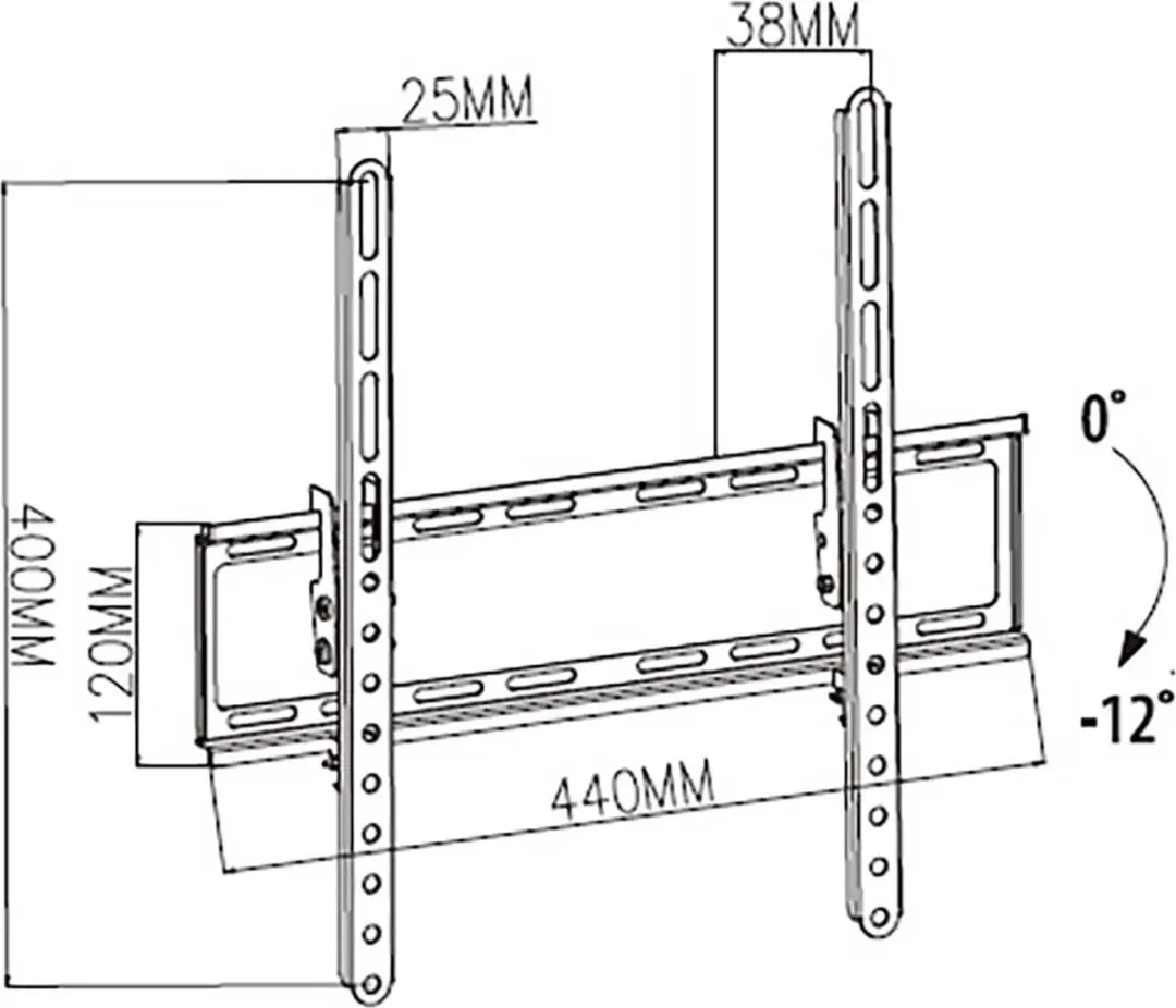 Nedis TVWM1131BK Kantelbare TV-Muurbeugel 23-55" - 35kg - Zwart