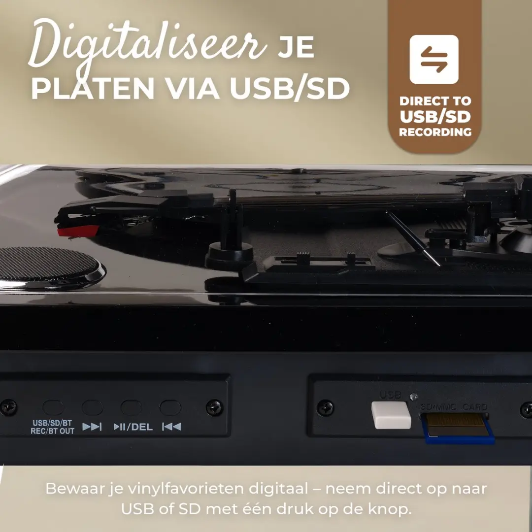 Denver VPL230B Platenspeler - Bluetooth - USB - Piano Black