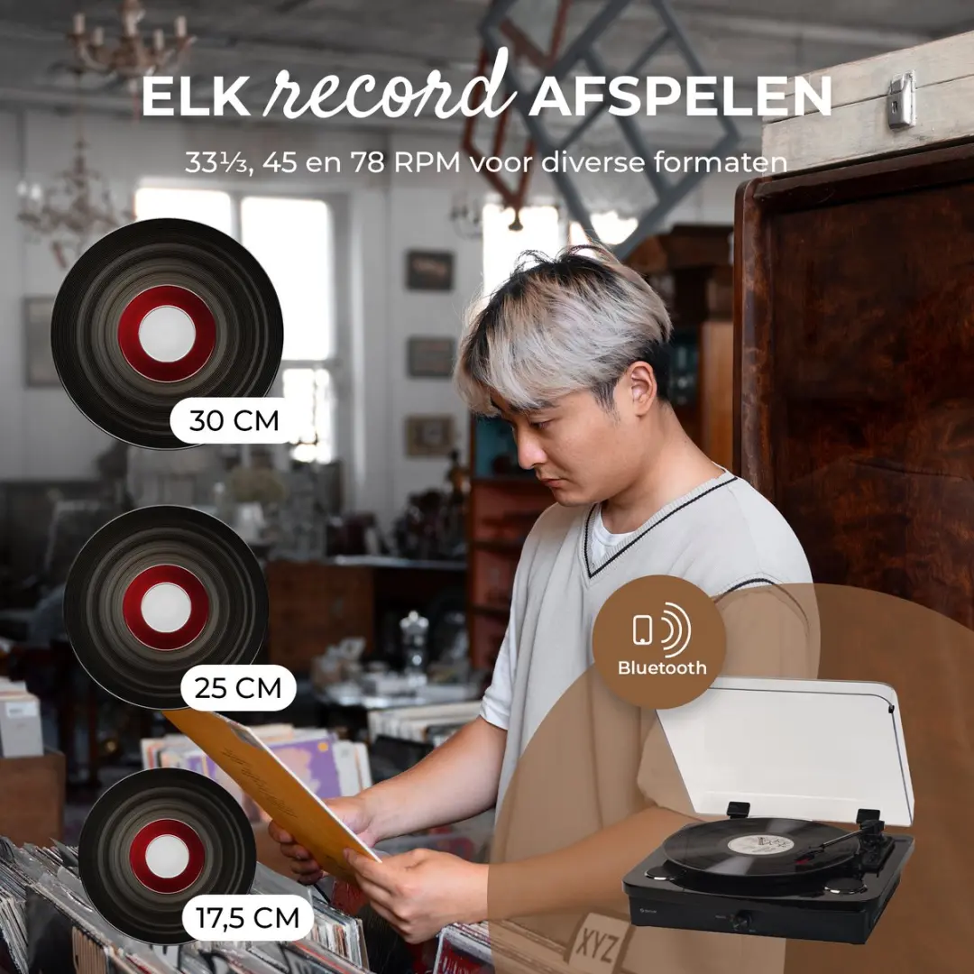 Denver VPL230B Platenspeler - Bluetooth - USB - Piano Black
