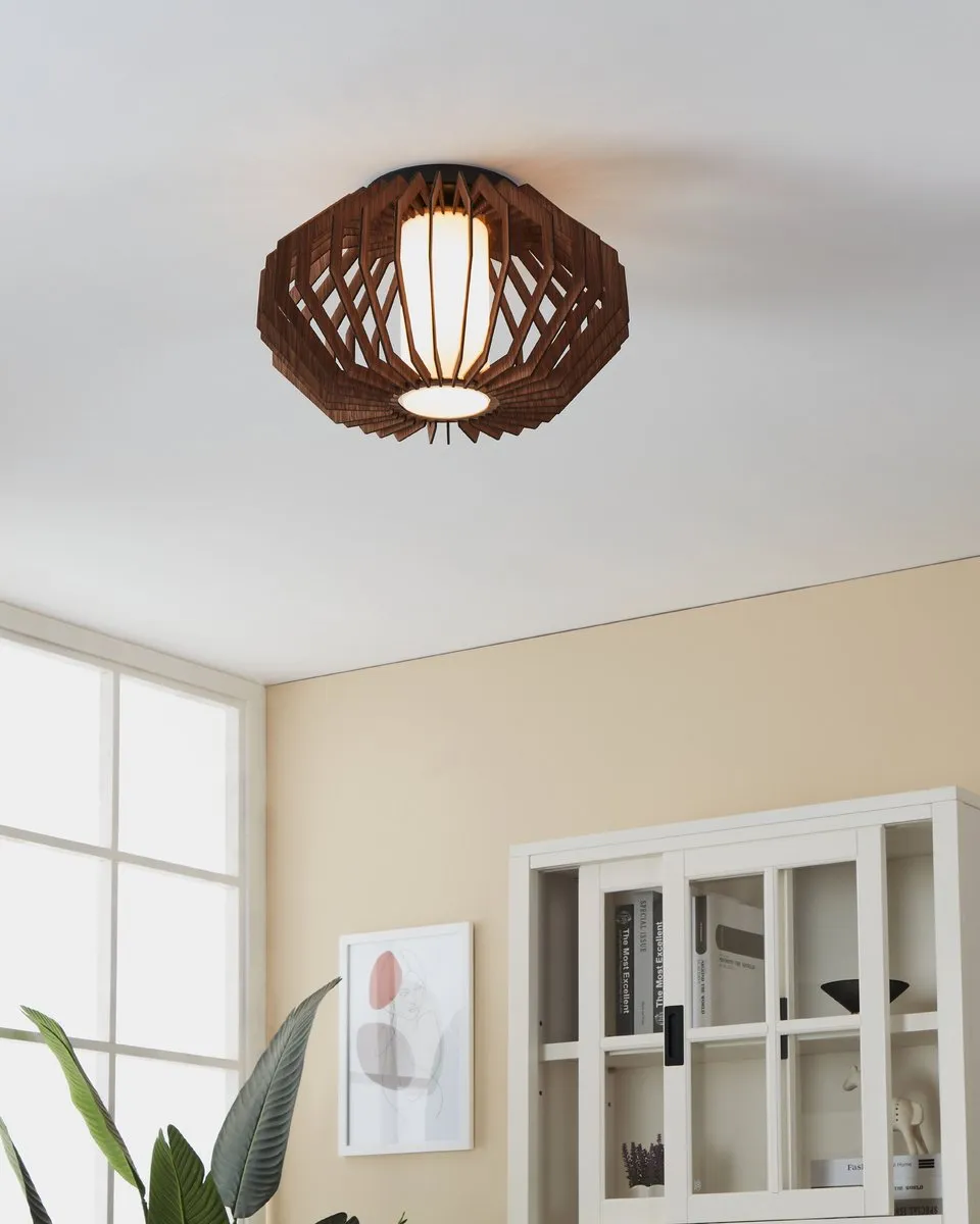 Eglo Rusticaria Plafondlamp Ø45cm - Zwart/Bruin/Wit