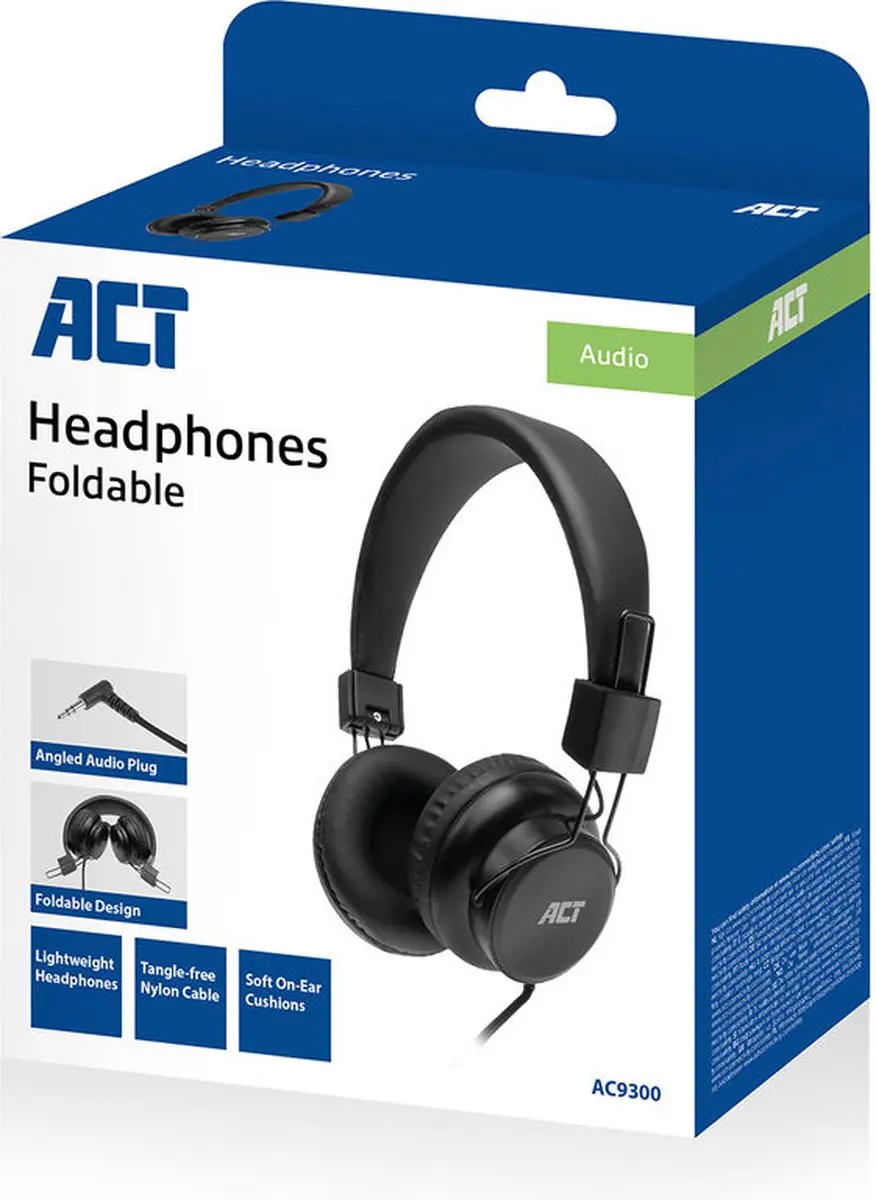 ACT AC9300 Koptelefoon - Draad 1,5m - Zwart