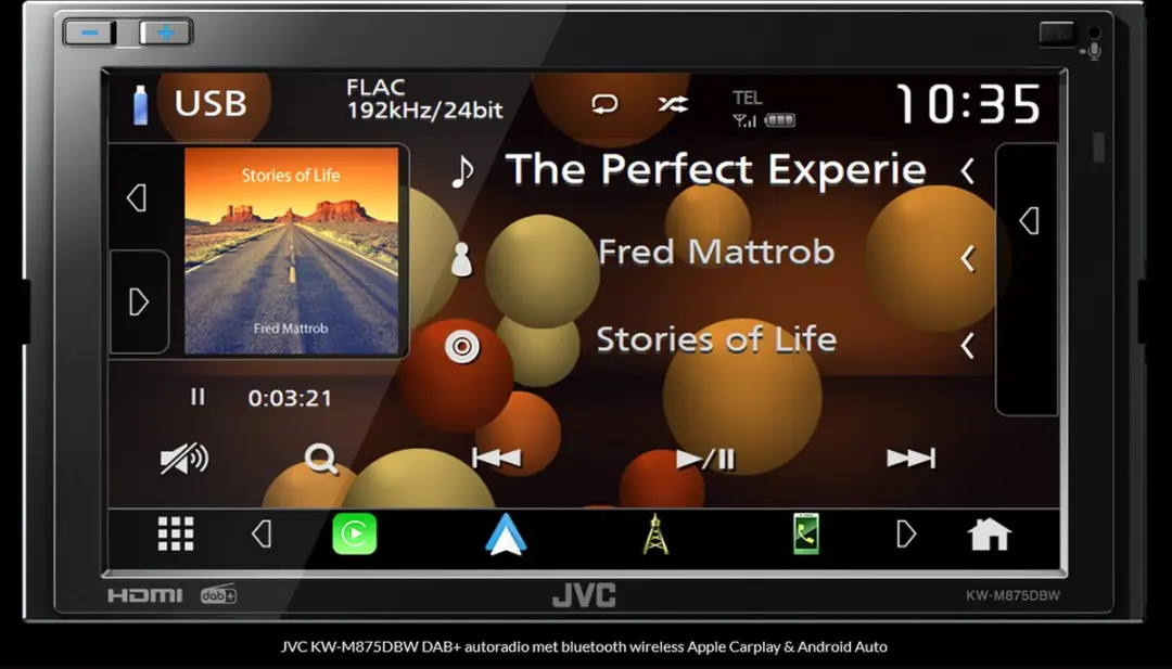 JVC KW-M875DBW Autoradio - 7" WVGA DAB+ WiFi Android Auto/Apple CarPlay - Zwart - afbeelding 2 van 3