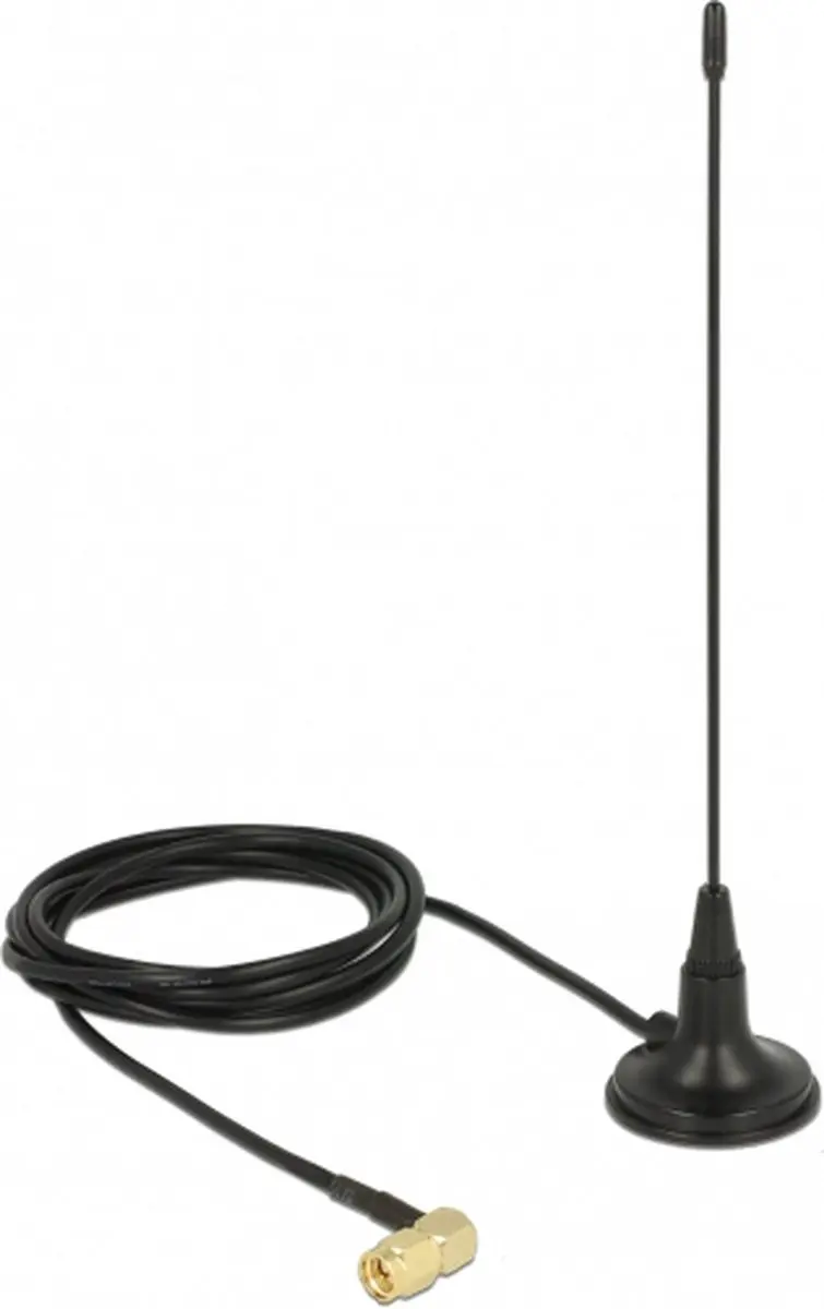 Delock 89615 Antenne SMA 90° 2,5 dBi - Magnetisch - 1,5m RG-174 - Zwart