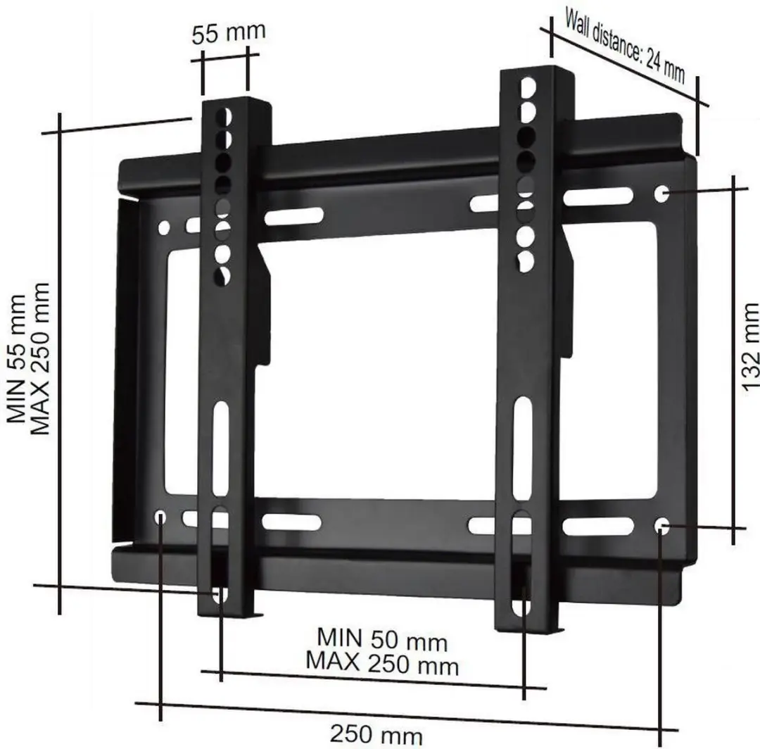 Gembird WM-37F-01 Muurbeugel - 37 inch - Zwart
