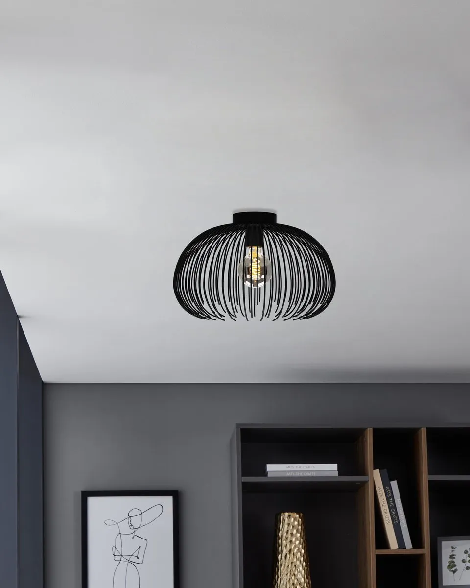 Eglo Venezuela-A Plafondlamp E27 - Ø38,5cm - Zwart