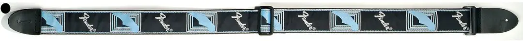 Fender Gitaarband 2 inch - Monogram - Zwart/Lichtgrijs/Blauw