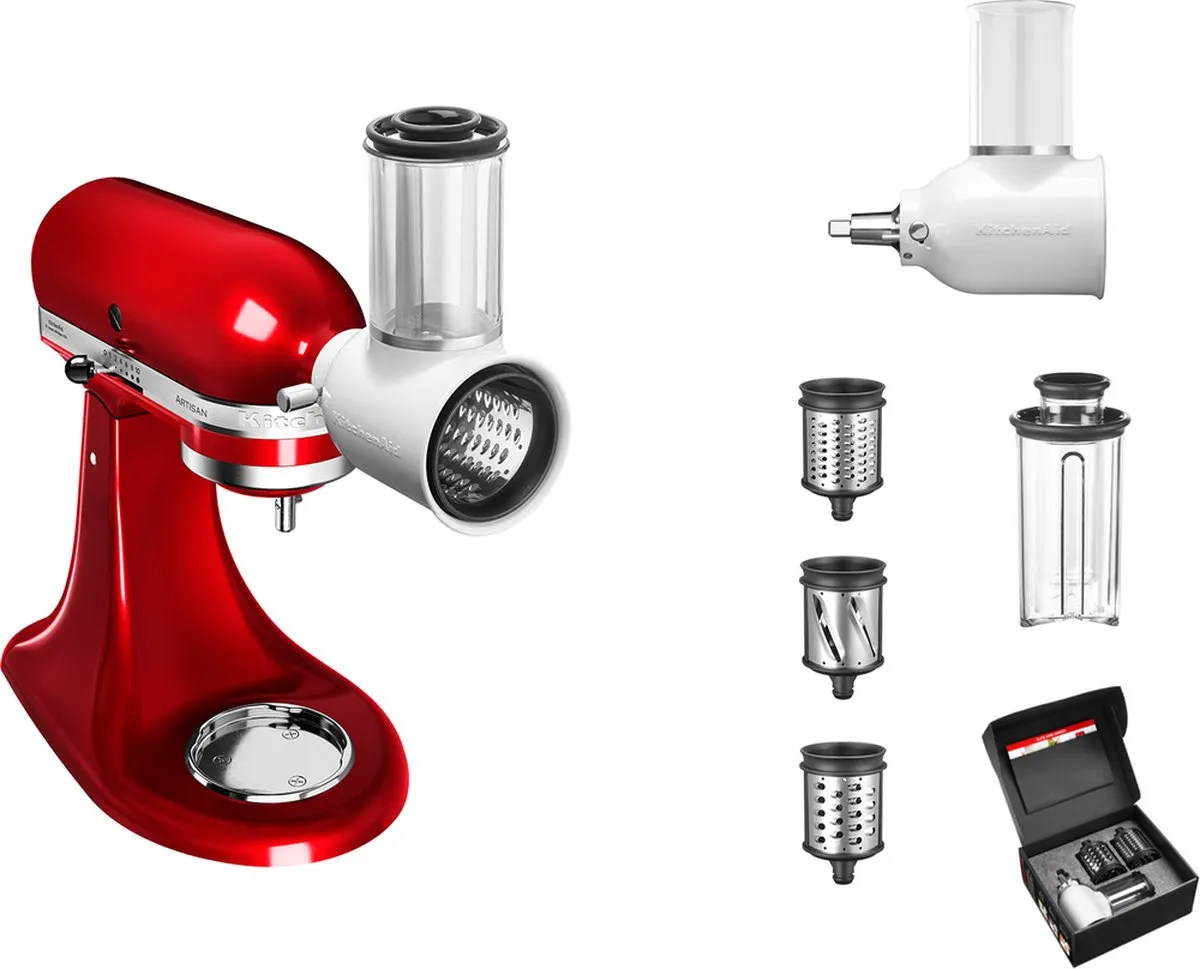 KitchenAid 5KSMVSA 2-in-1 Schaaf/Rasp - o.a. alle modellen - Zwart/Transparant/Wit