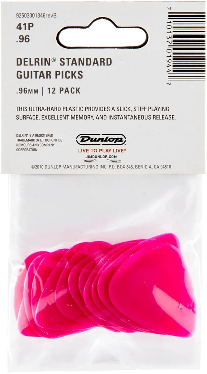 Dunlop 41P96 Delrin Plectrum 0.96mm - 12 Stuks