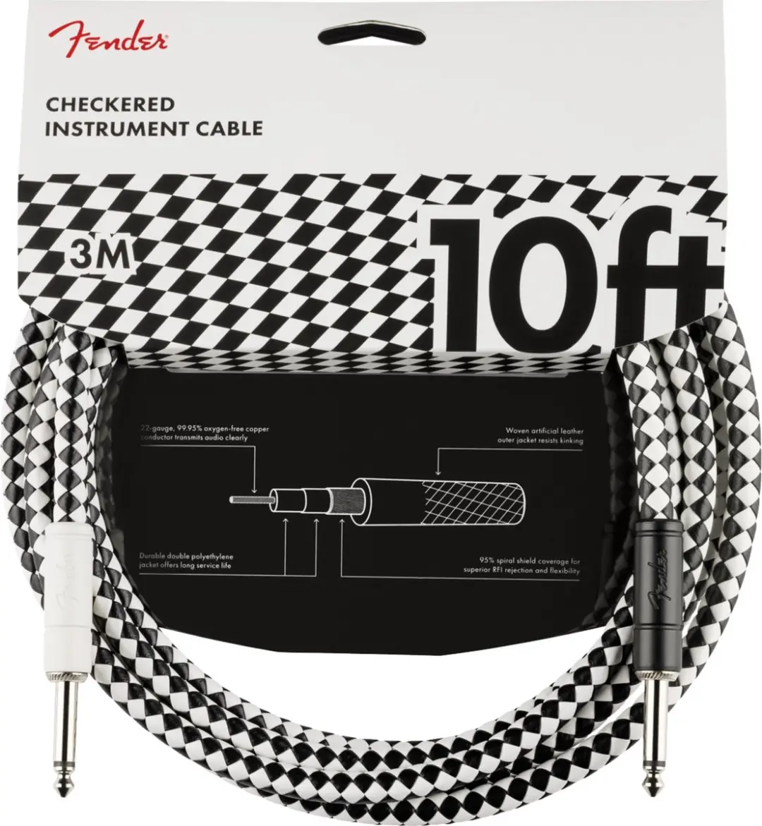 Fender Pro Instrument Cable Checkerboard 3m