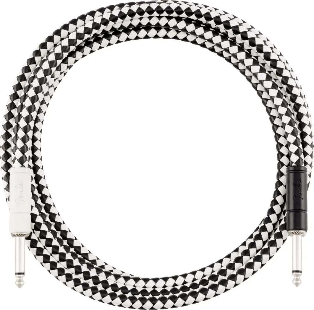 Fender Pro Instrument Cable Checkerboard 3m - Gitaarkabel - Zwart/Wit