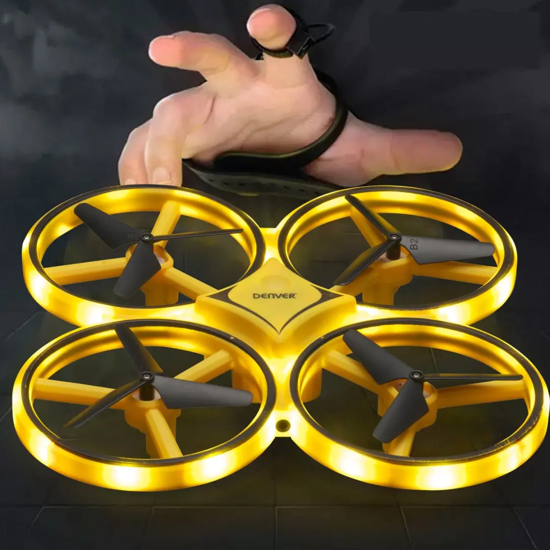 Denver DRO170 Mini Drone - 30m Bereik - Handbesturing - Zwart/Geel