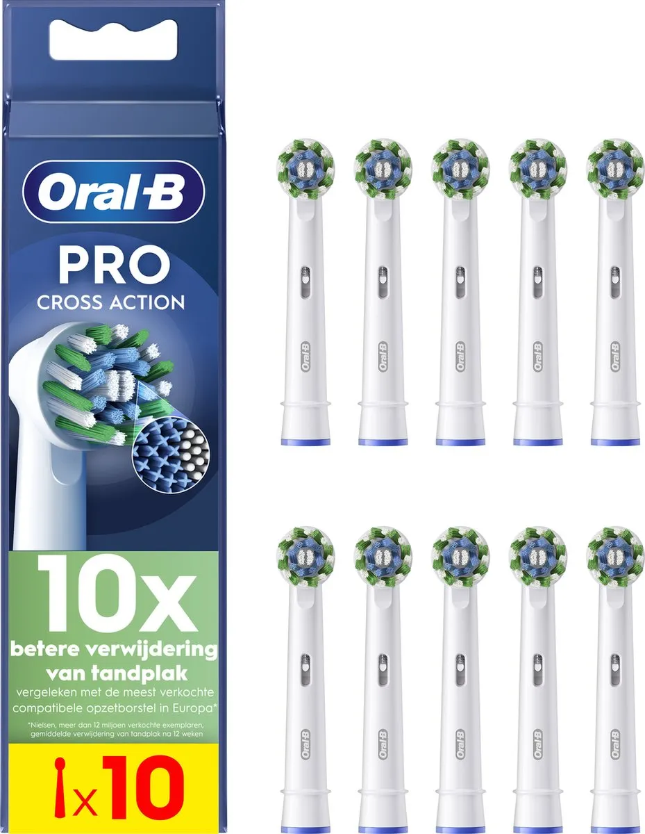 Oral-B CrossAction Pro Opzetborstels 10 Stuks - Wit