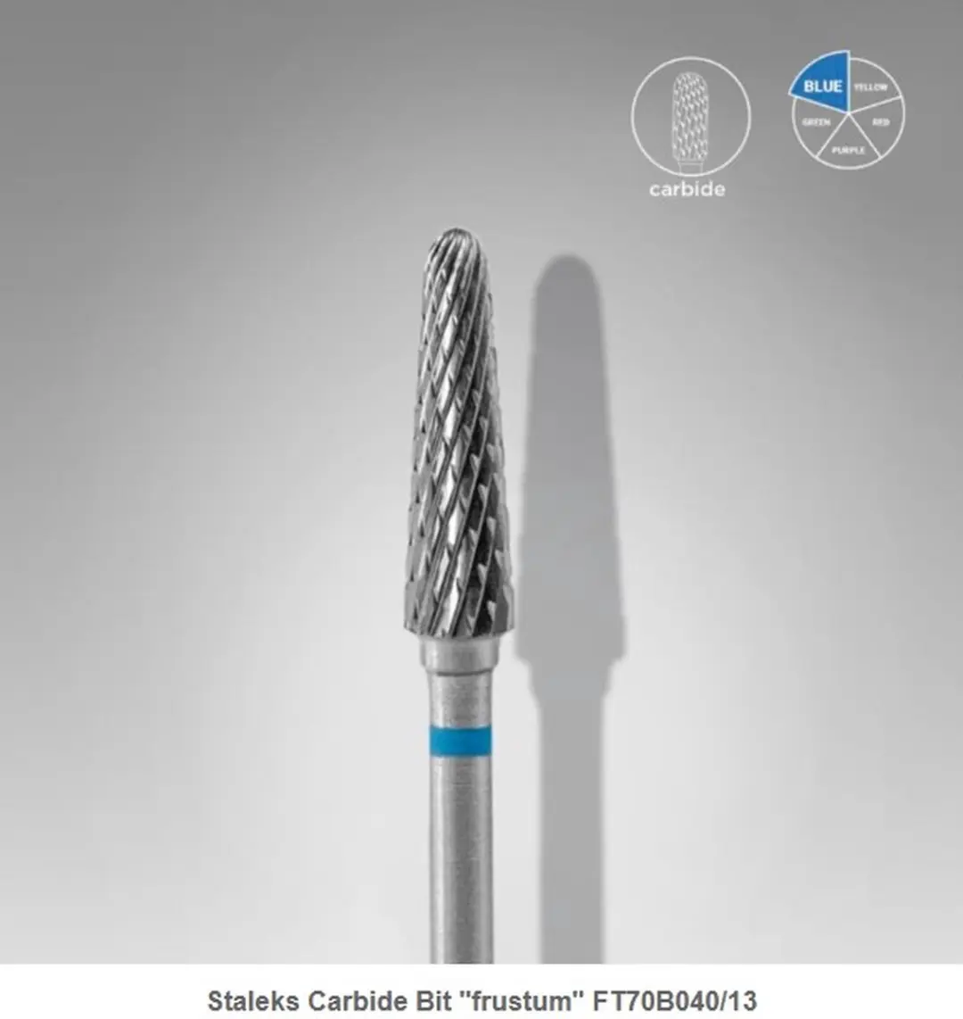 STALEKS Caramdia FT70B040/13 Carbide Bit Frustum Gelpolish 4mm