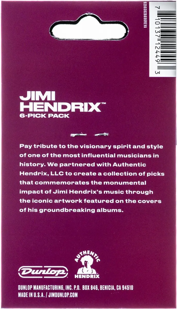 Dunlop Jimi Hendrix Are You Experienced? Plectrum - 6 Stuks