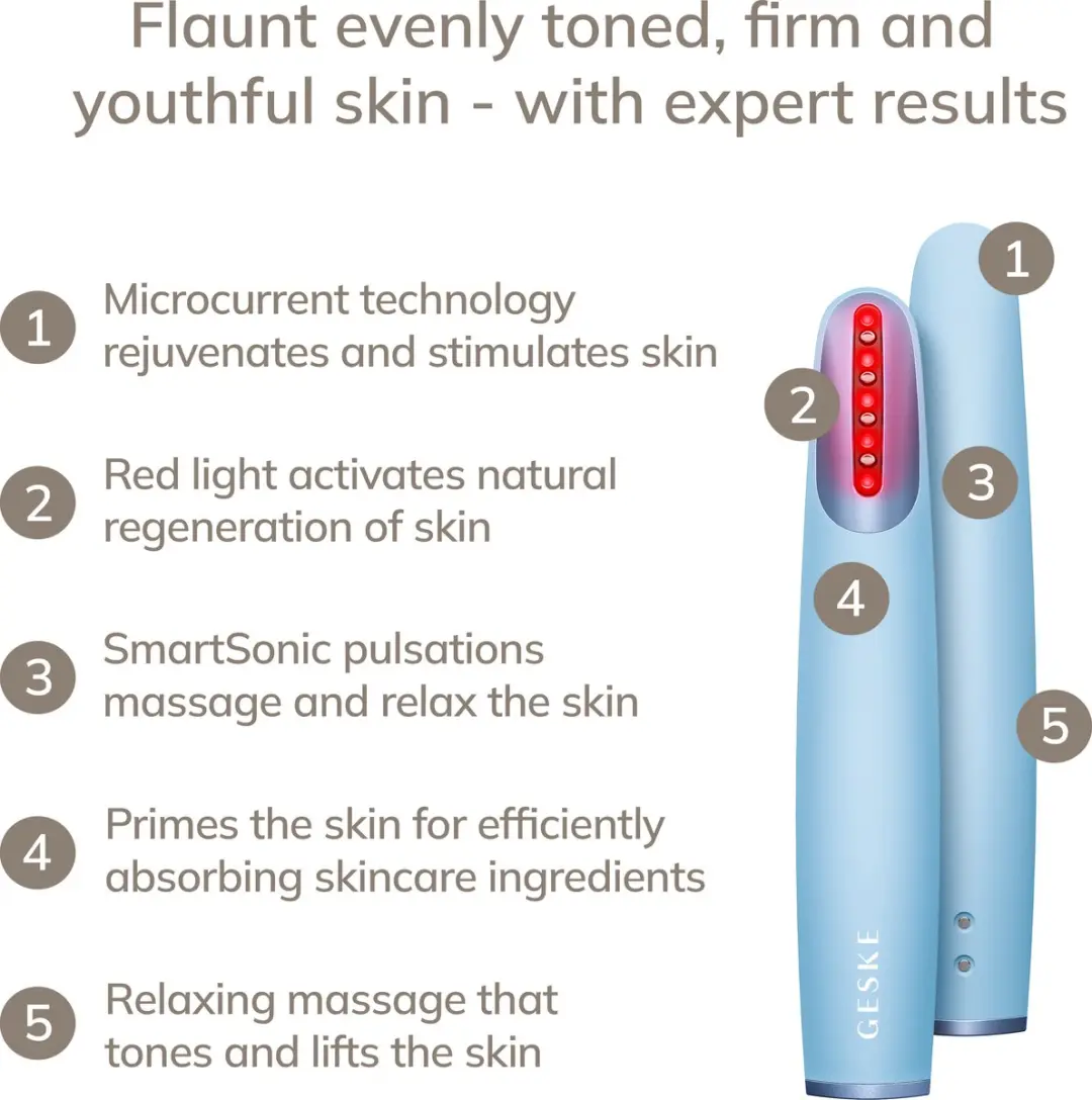 GESKE Skin Firming Wand GK000067AQ01 - 7-in-1 Gezichtsversteviger - Rode LED - Aquamarine