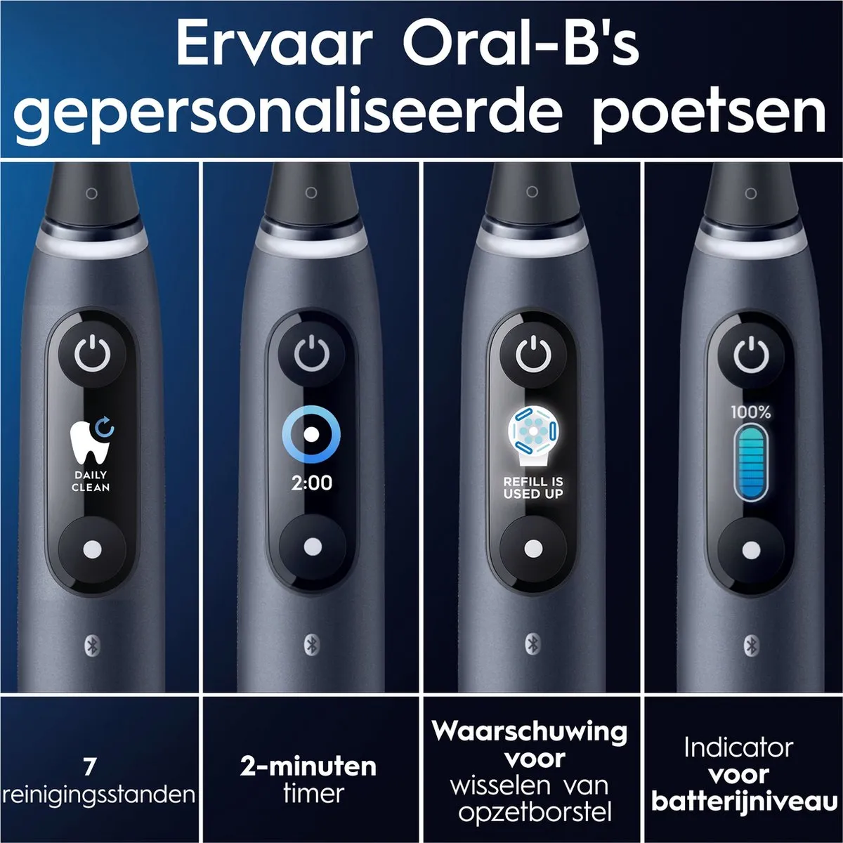 Oral-B iO 9N Elektrische Tandenborstel - Zwart - 2 Opzetborstels - afbeelding 6 van 6