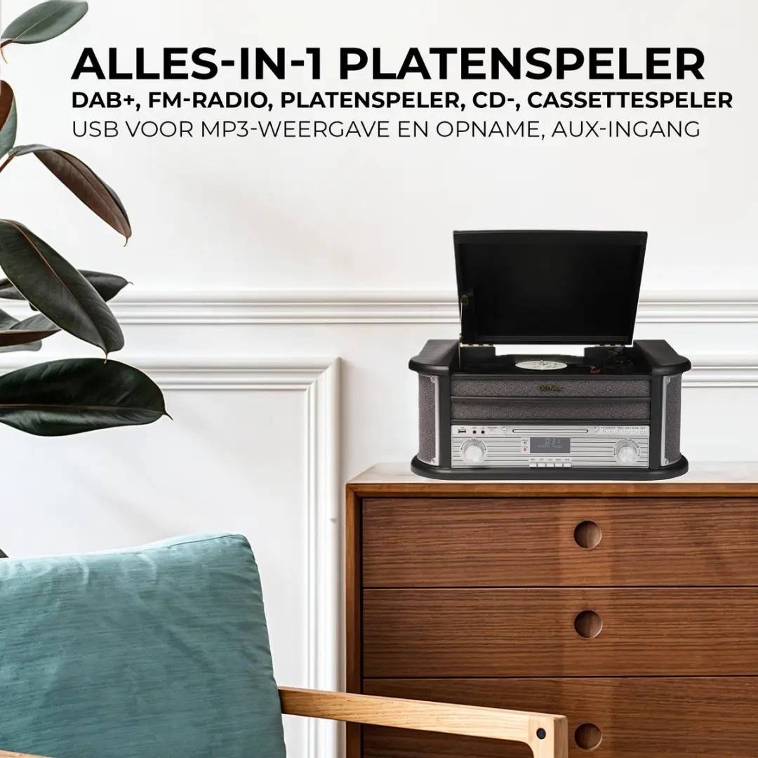 Denver MRD-51 Retro Platenspeler - Zwart