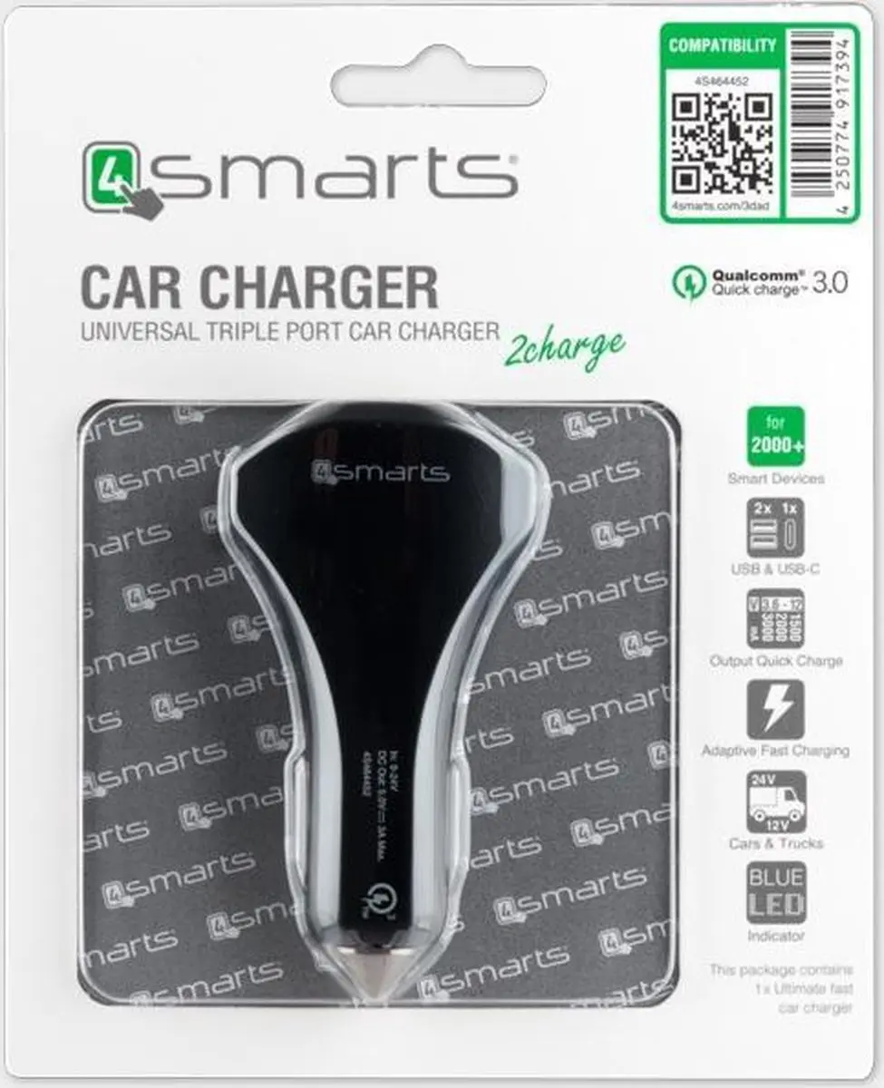 4Smarts 464452 Autolader - 3 Outputs - Zwart