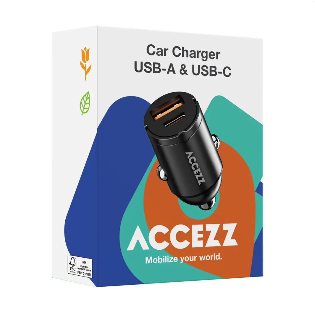 Accezz SH00081668 Autolader 65W - USB-C & USB-A - Zwart - afbeelding 6 van 6