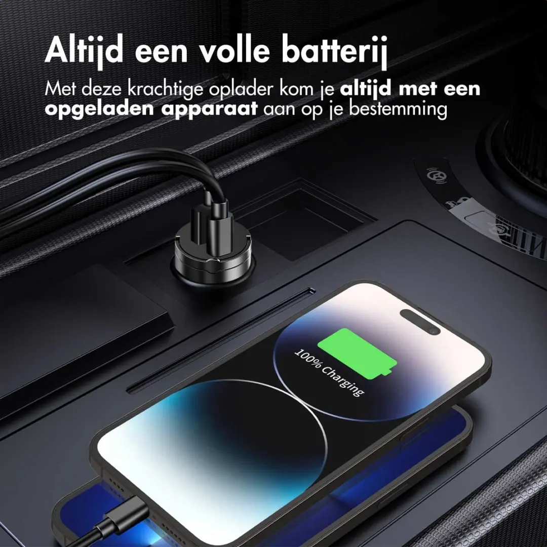 Accezz SH00081668 Autolader 65W - USB-C & USB-A - Zwart