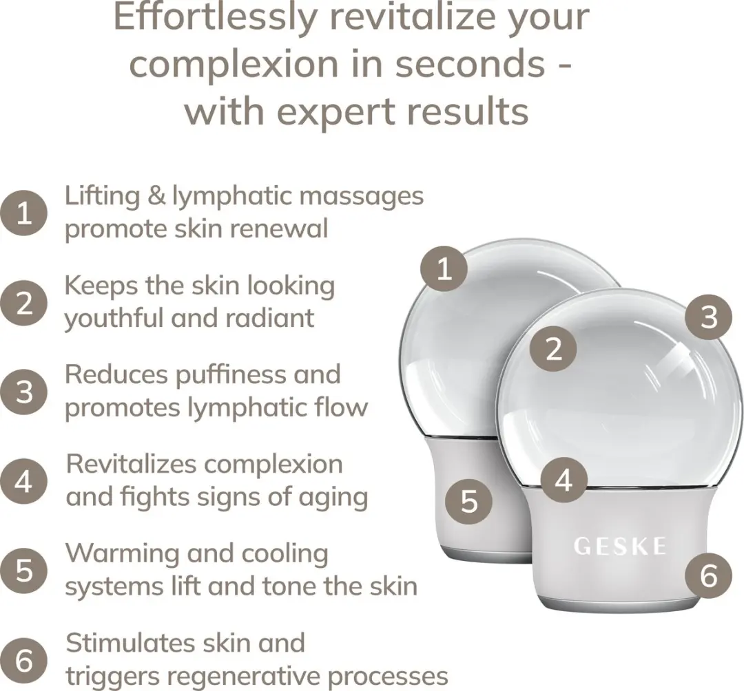 GESKE GK000701WH01 SmartAppGuided Cool & Warm Massager - 7-in-1 - White