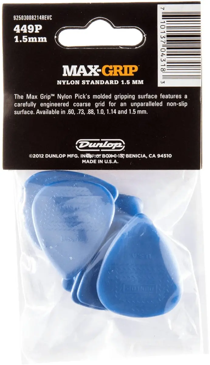 Dunlop Max Grip Plectrum 1.50mm - 12 Stuks