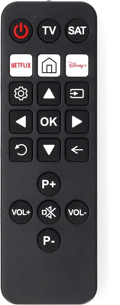 Nedis TVRC23SNBK Universele Afstandsbediening - Disney/Netflix - Zwart