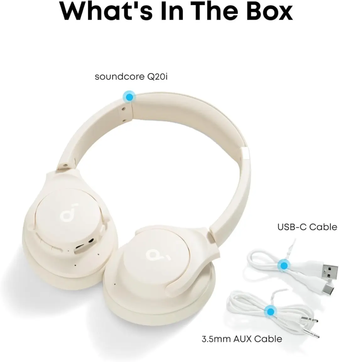 Soundcore Q20i A3004G21 Bluetooth Hoofdtelefoon - ANC 40u - Hi-Res - Wit
