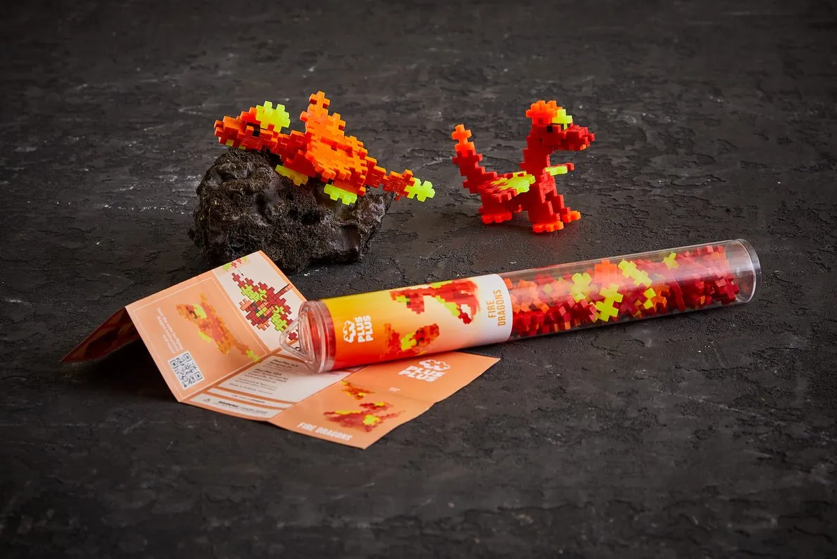 Plus-Plus Fire Dragons Bouwset 100 Stuks - 4375