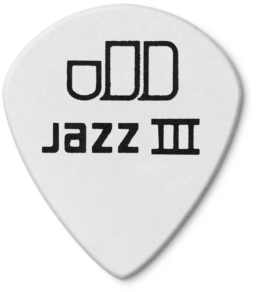 Dunlop Tortex White Jazz III Plectrum 1.00mm - 12 Stuks