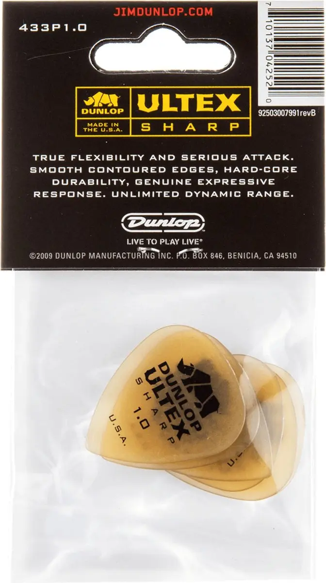 Dunlop Ultex Sharp Player's Pleks 1,00 mm - 6 Stuks