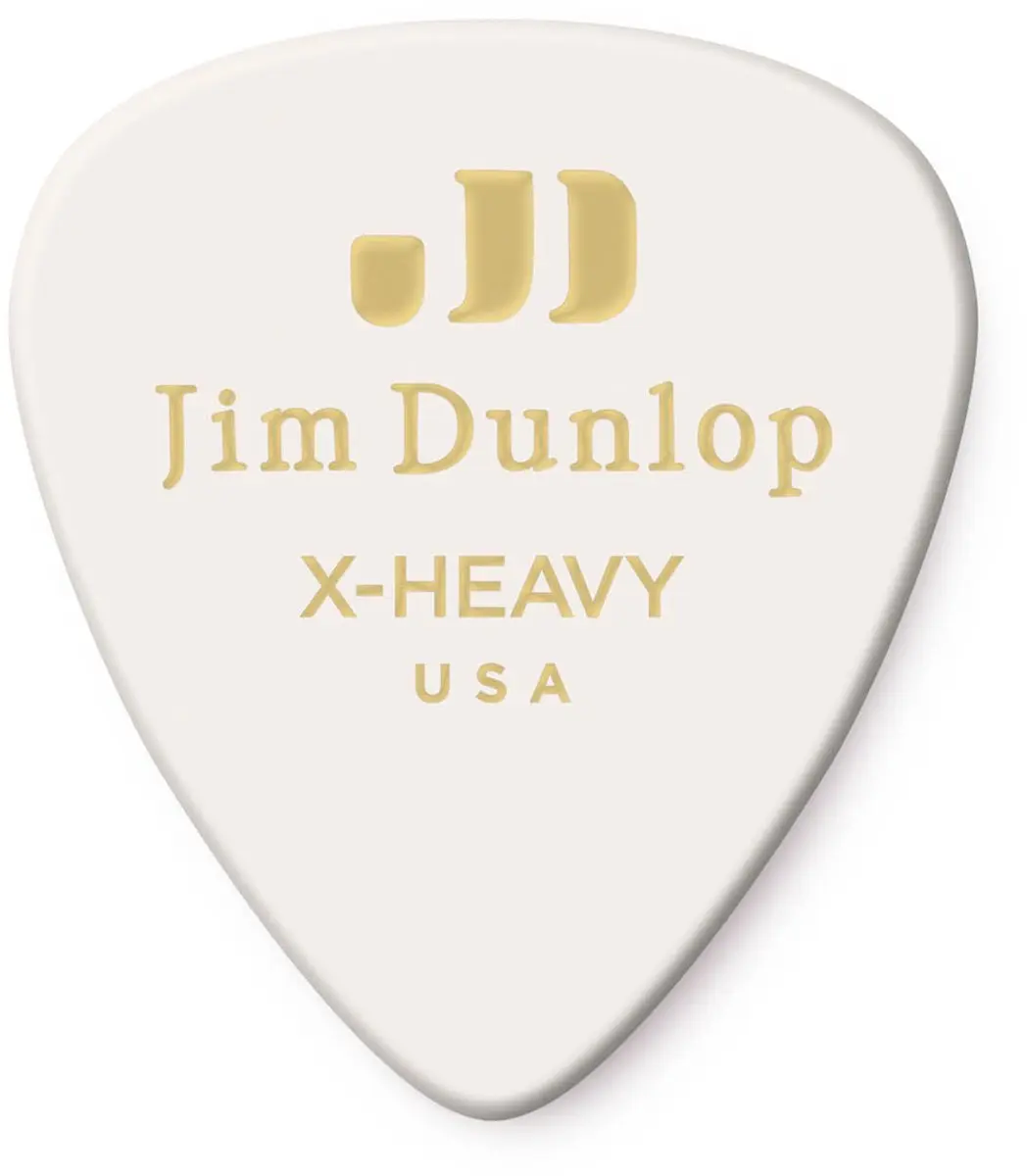 Dunlop Celluloid Plectrum Extra Heavy Wit - 12 Stuks