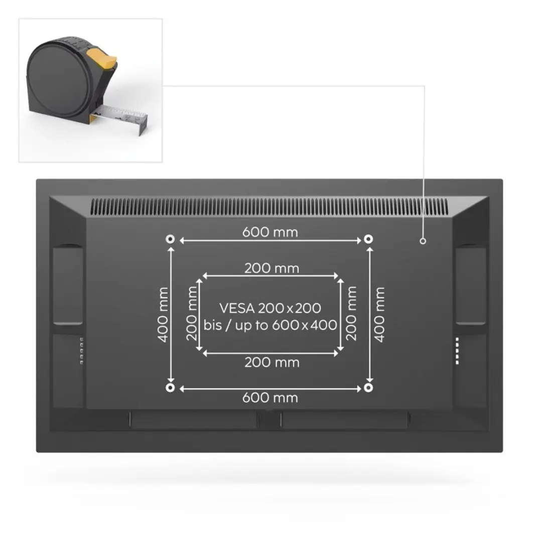 Hama TV Beugel 00220857 - Vast - 50kg - VESA 600x400 - Zwart