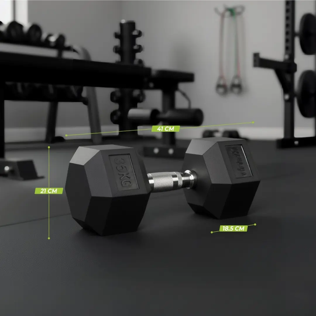 VirtuFit Hexa Dumbbell Pro Set 2x35kg - Zwart/Zilver