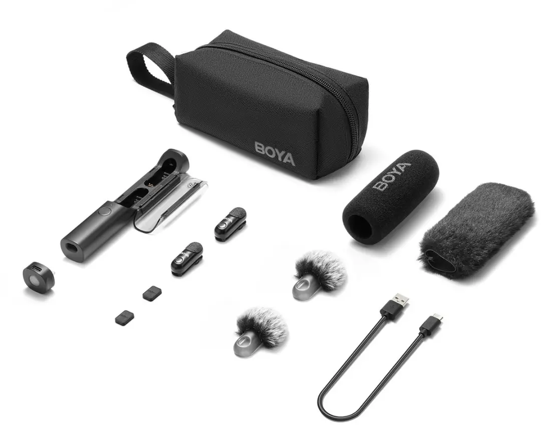 Boya Magic 05 Draadloze Dasspeldmicrofoonset - USB-C Ontvanger - Zwart