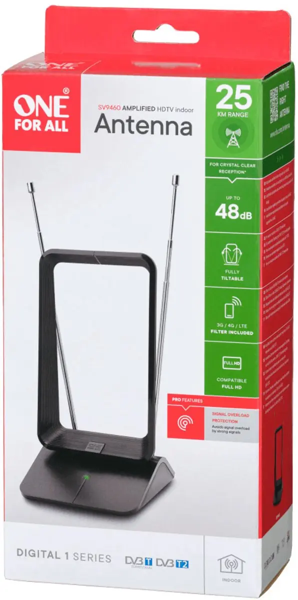 One For All SV 9460-5G Passieve DVB-T/T2 Antenne - Zwart