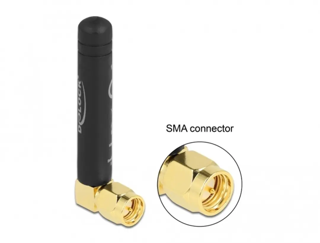 Delock LPWAN 868 MHz Antenne SMA 90° - 1,6 dBi - Zwart - afbeelding 2 van 2