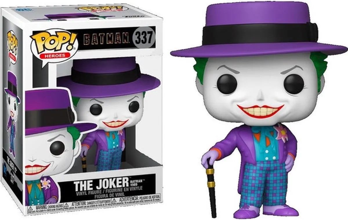 Pop Heroes: Batman 1989 - The Joker With Hat Funko Pop #337