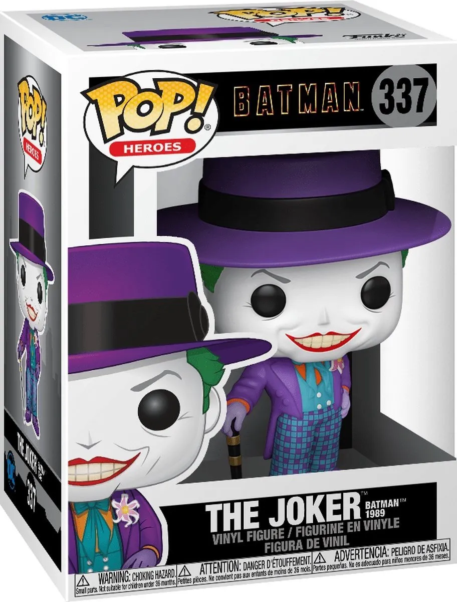 Pop Heroes: Batman 1989 - The Joker With Hat Funko Pop #337