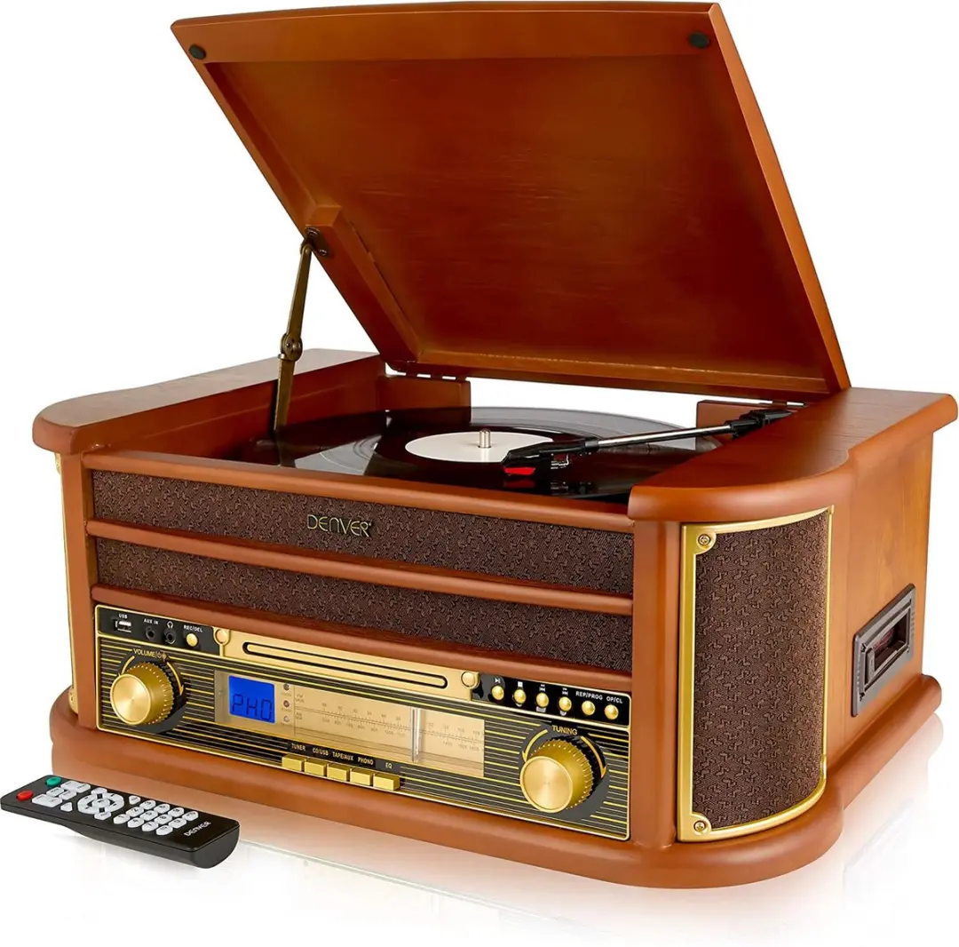 Denver MCR50 Retro Platenspeler - Hout - afbeelding 6 van 6